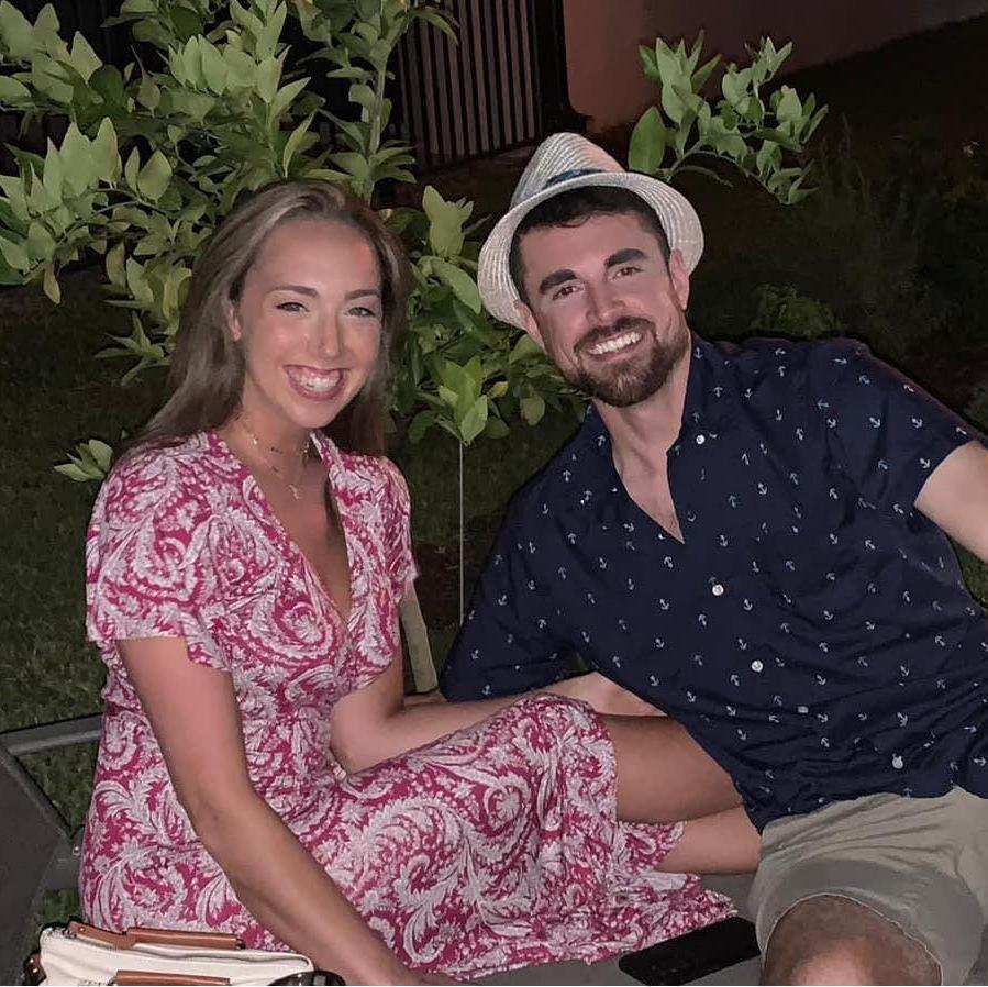 Our very first photo together at Chris Carpenter's Derby Party in April 2021!