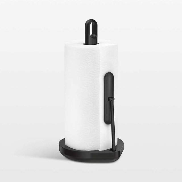 Simplehuman Kitchen Paper Towel Holder, Matte Black Steel