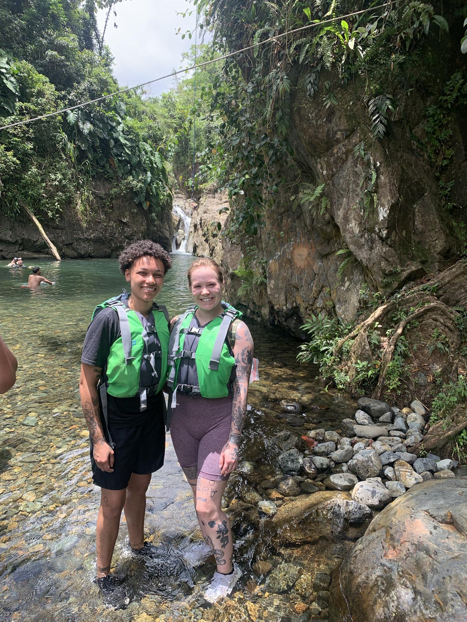 Us hiking in Puerto Rico, this was before Alex got burnt to a crisp.