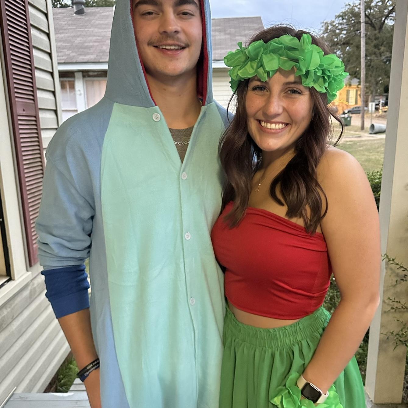 Anna Claire convinced Cade to dress up as Lilo and Stitch for their first Halloween