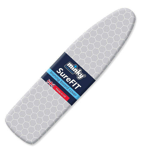 Minky Homecare SureFit Super Soft Ironing Board Cover and Pad with Ultra Thick Felt Backing for Smoother Ironing and Pressing - 54 x 15 inches