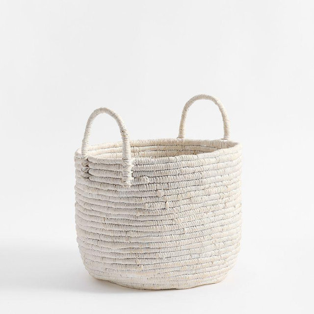 Coil Basket, Whitewash, Small Tote
