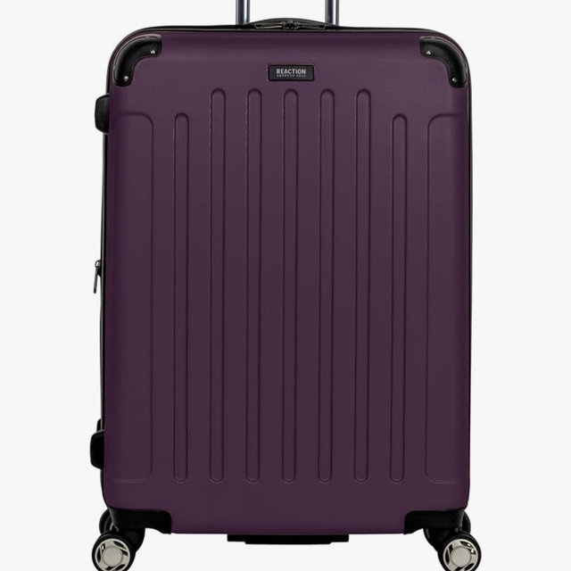 Kenneth Cole REACTION Renegade Luggage Expandable 8-Wheel Spinner Lightweight Hardside Suitcase, Midnight Plum, 28-Inch Checked