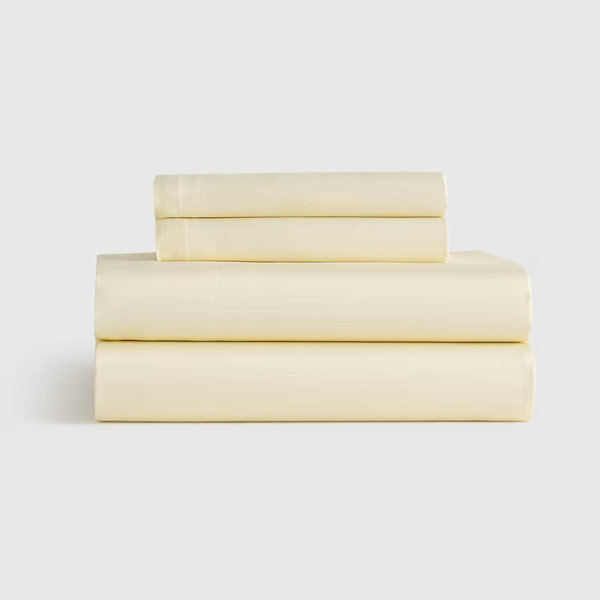 European Linen Sheet Set, King (Butter Yellow or Natural/White Stripe)