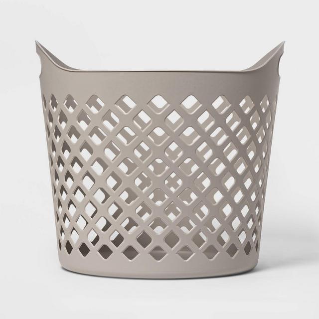 Flexible Laundry Basket Diamond Round Gray - Room Essentials™