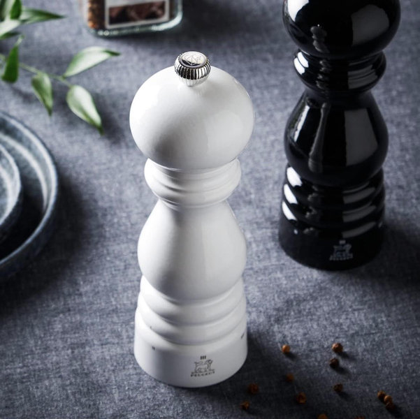 Peugeot - Paris u’Select Manual Salt Mill - Adjustable Grinder - Beechwood, Gloss White