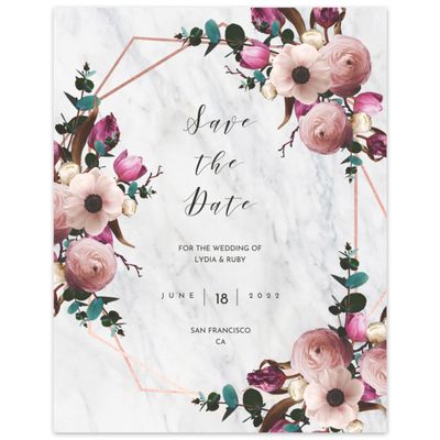 Pink Wedding Digital Save the Date - Camellia Bloom