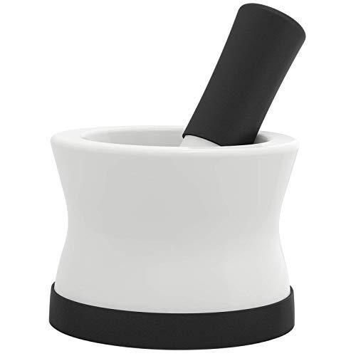 EZ-Grip Silicone & Porcelain Mortar and Pestle With Non-Slip Detachable Silicone Base - NEW DESIGN - Dishwasher Safe by Cooler Kitchen