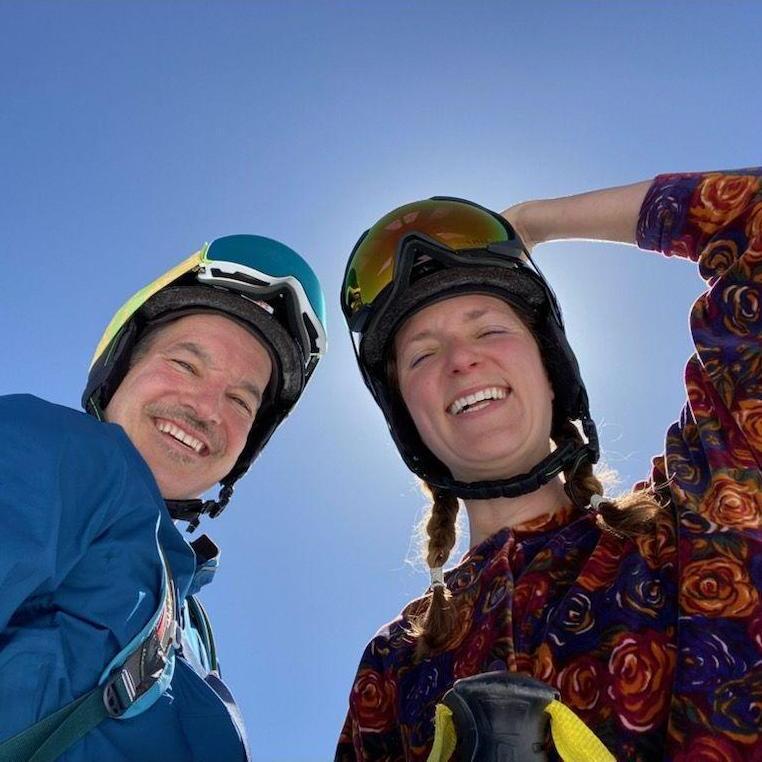 skiing in the winter . . .