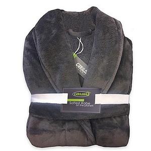 Cariloha® Large/X-Large Unisex Ultra-Plush Viscose from Bamboo Bathrobe in Graphite