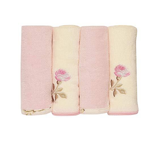 Little Me Vintage Rose 4 Pack Washcloth Set