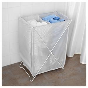 TORKIS				Laundry basket, white/gray