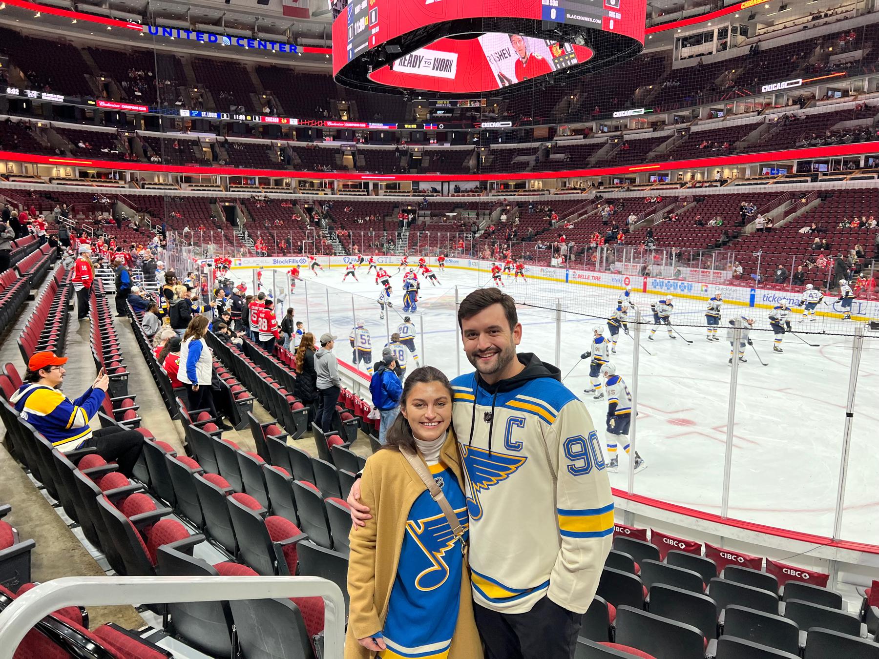 Our last Blues vs Blackhawks game in Chicago.