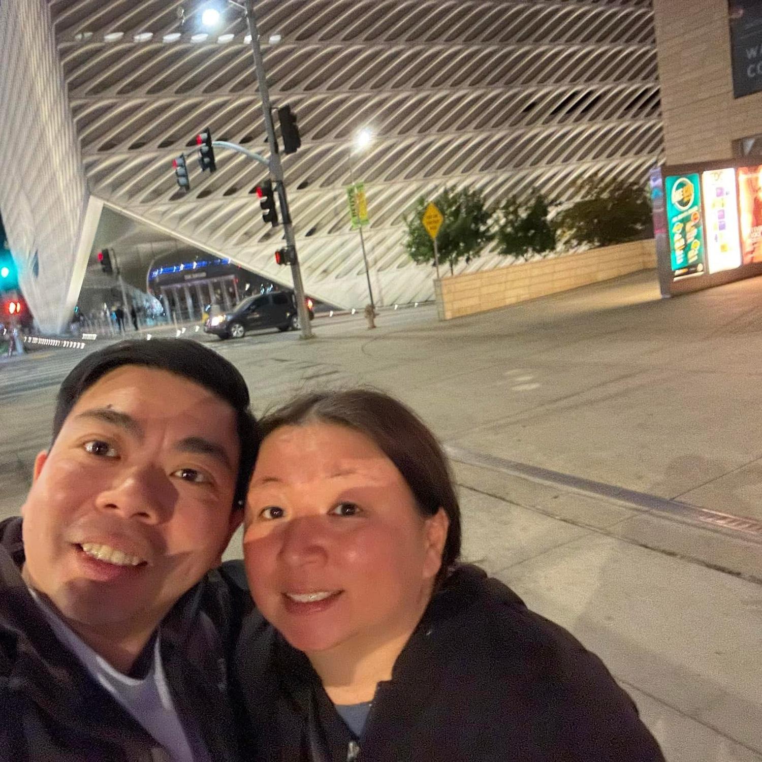 Outside the Broad Art Museum in Downtown Los Angeles