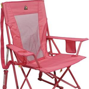 GCI Outdoor Comfort Pro Rocker Camping Chair | Portable Folding Rocking Chair with Durable Armrests & Drink Holder — Blush