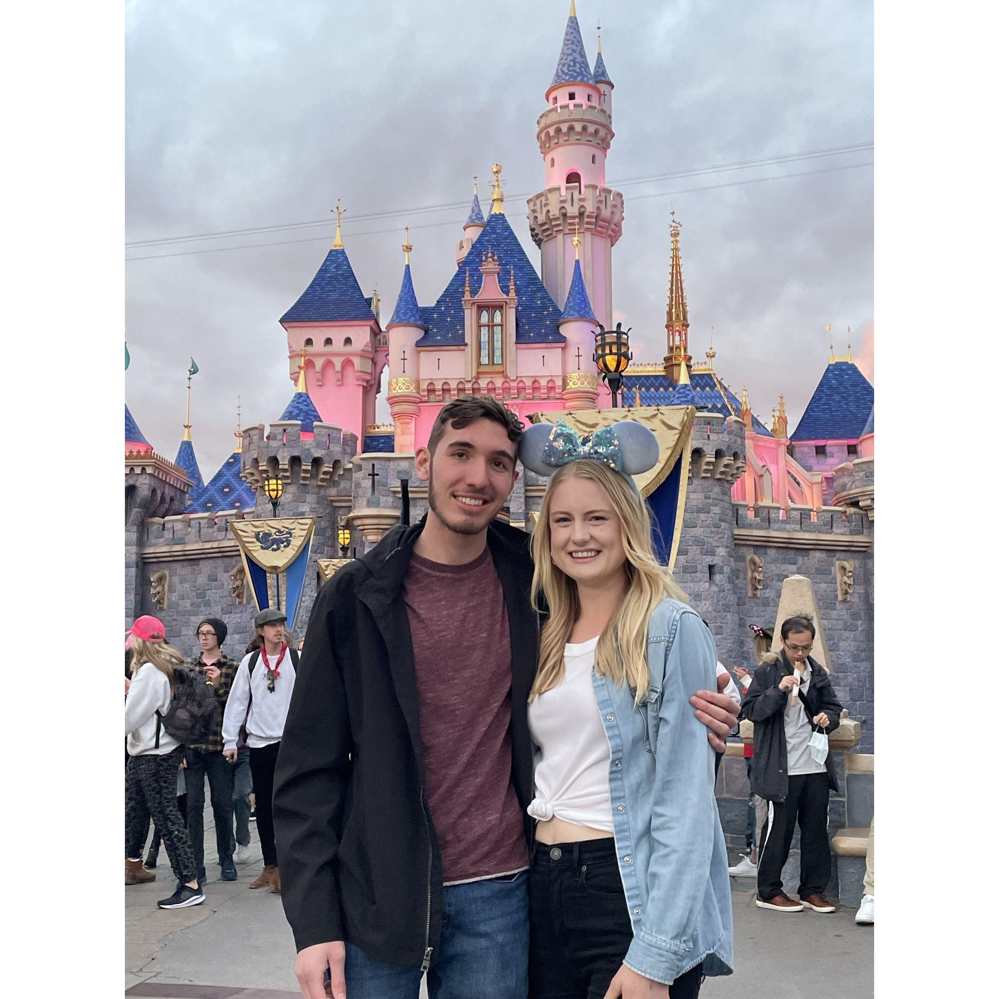 Our first picture in front of the Disney castle.
