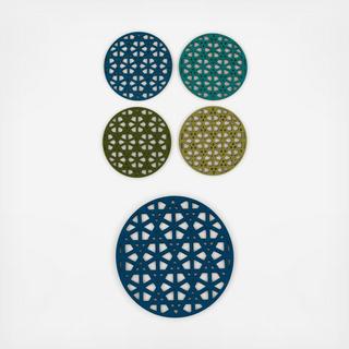 Hex Coasters Set of 4 with Hex Trivet