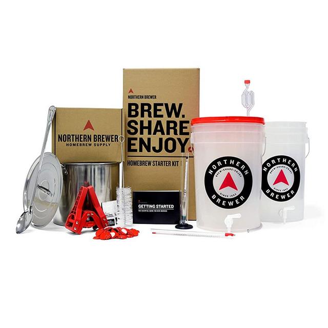 Northern Brewer - Brew. Share. Enjoy. HomeBrewing Starter Set, Equipment and Recipe for 5 Gallon Batches (Block Party Amber with Testing Equipment)