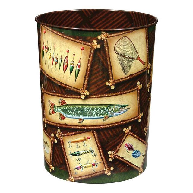 BLACK FOREST DECOR JQ Wright Fishing Lodge Waste Basket - Wilderness Bathroom Accessories