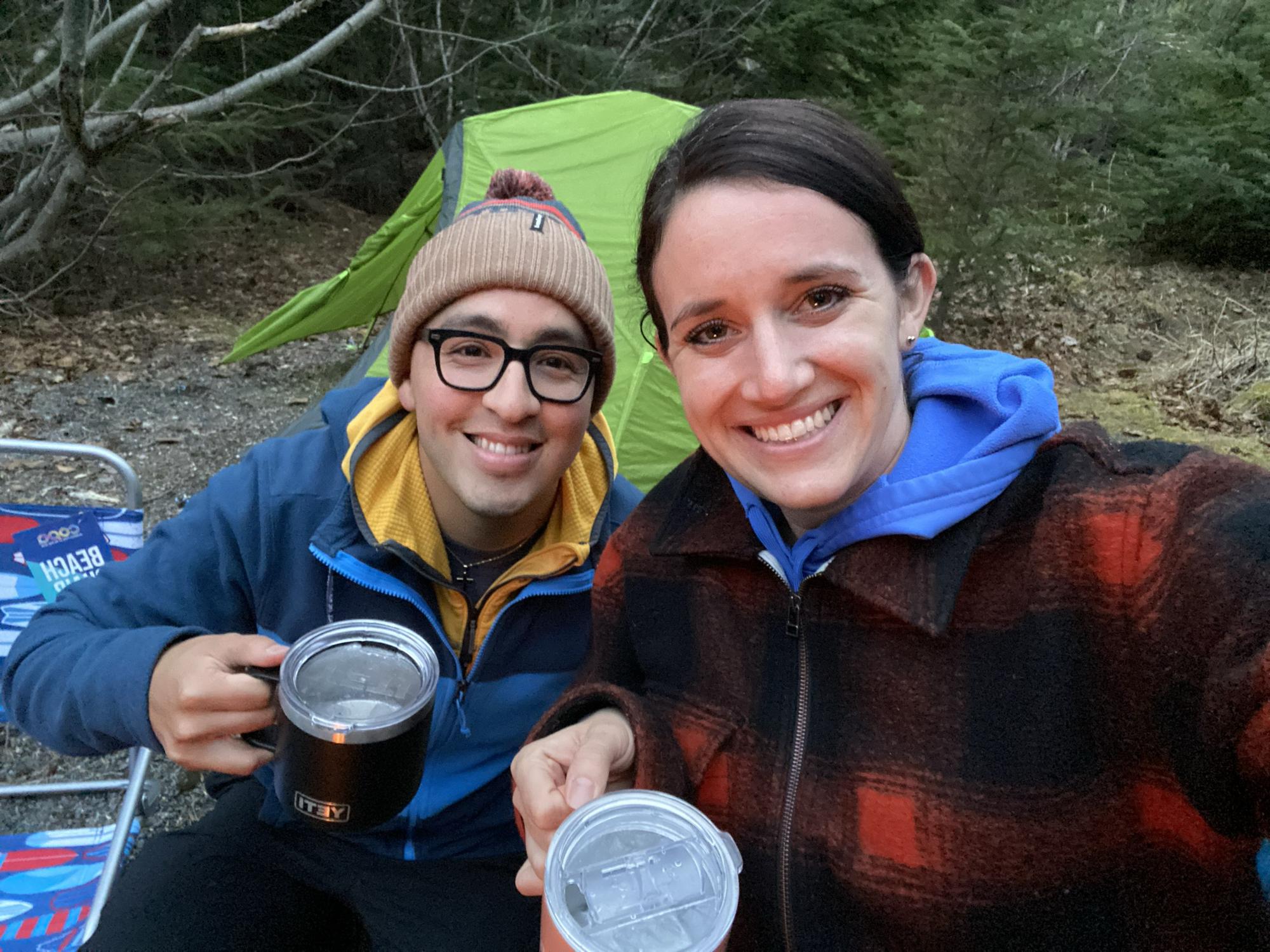 Our first overnight camping trip together just outside of Anchorage, AK.