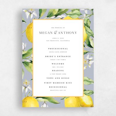Cloud Gray, Grey Wedding Program - Praga