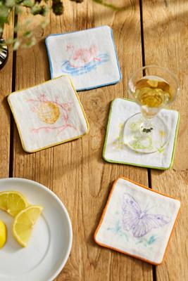 Fauna Linen Cocktail Napkins, Set of 4