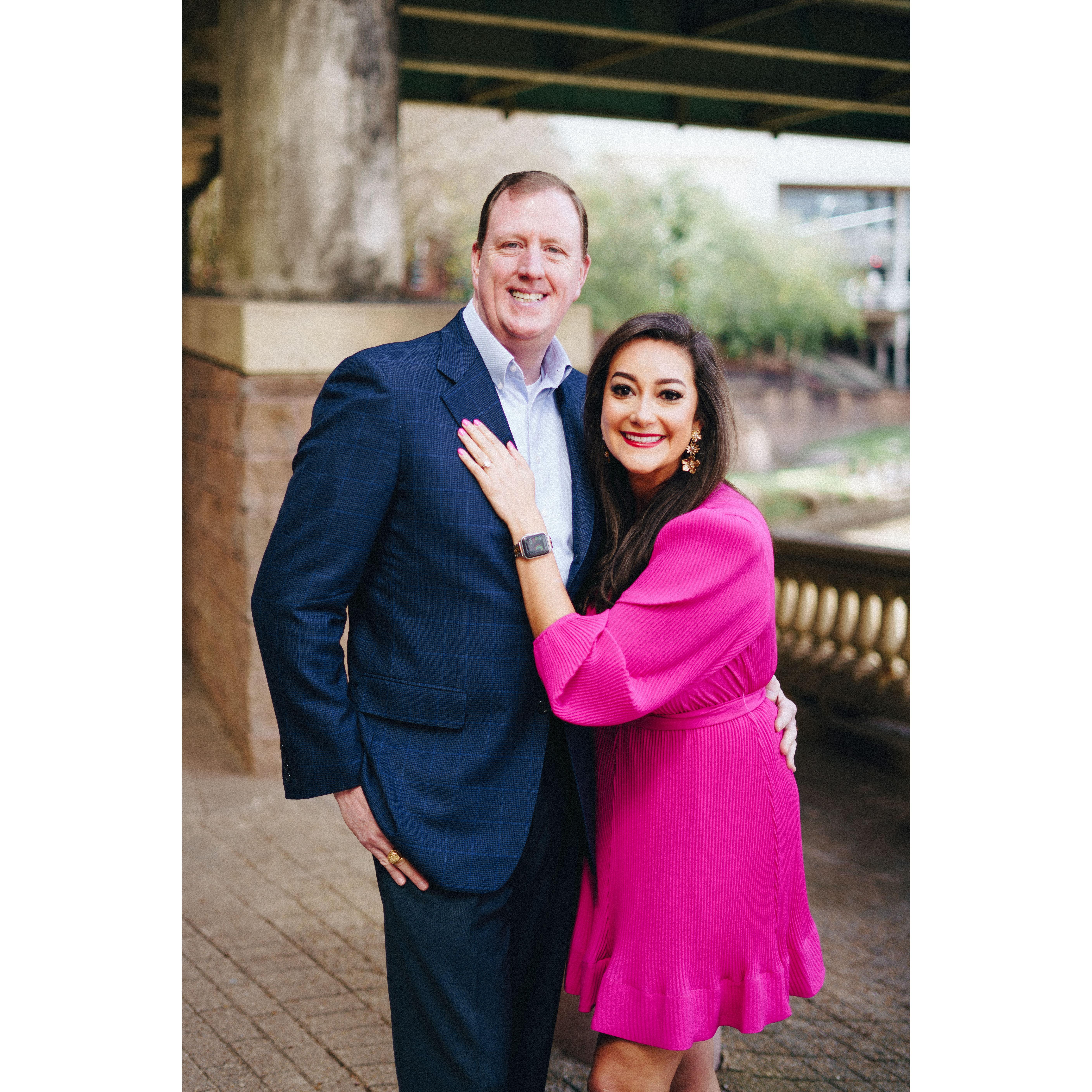 In our home city enjoying our engagement