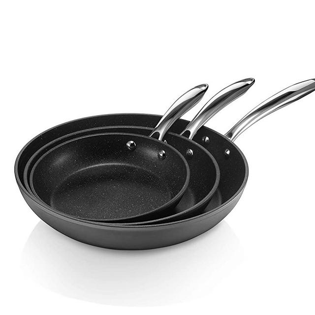 Granitestone Granite Stone Pro Cookware, 3 Piece Set, Black