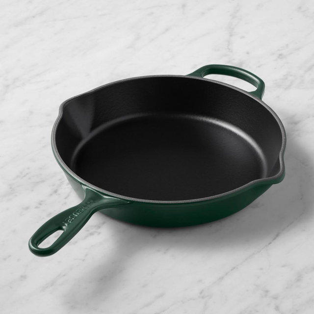 Le Creuset Signature Enameled Cast Iron Skillet Fry Pan, 10 1/4", Foret