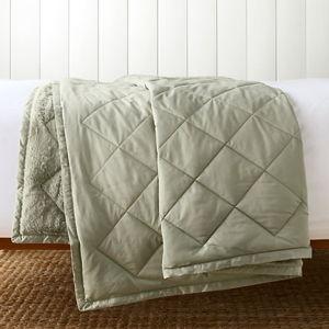 Garnet Hill Plush-Loft Throw, Sage