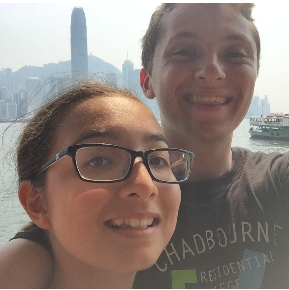 At Victoria Harbor (on Brandon's first trip to Hong Kong!)