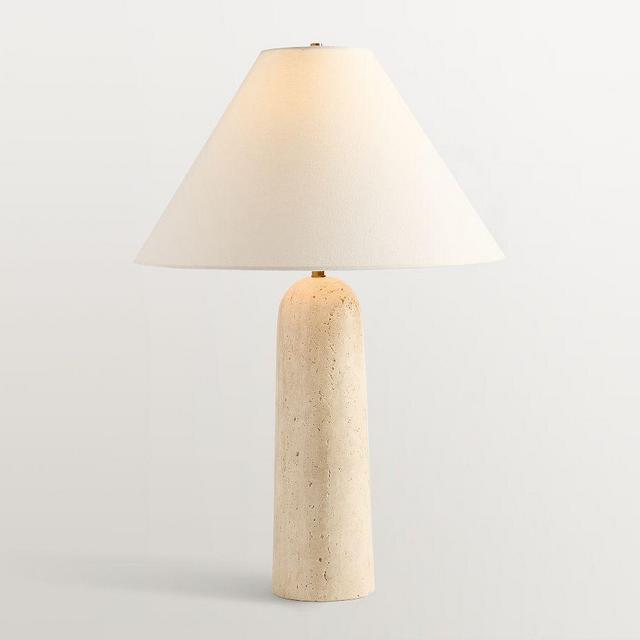 Marlo Travertine 26" Table Lamp, Travertine
