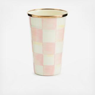 Rosy Check Stainless Steel Short Tumbler