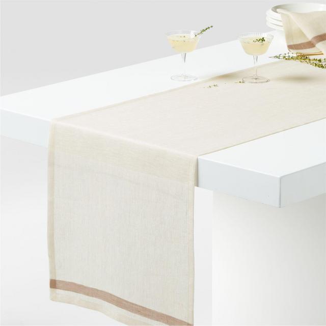 Insieme 90" Striped Linen Table Runner by Athena Calderone