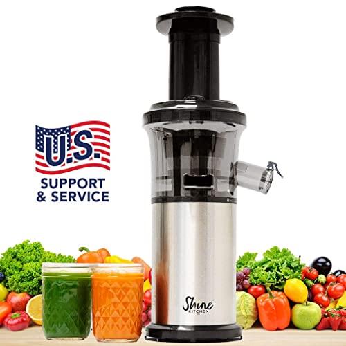 Shine Kitchen Co. by Tribest SJV-107-A Slow Juicer, 5.5 x 5.2 x 19.5, Silver, Black