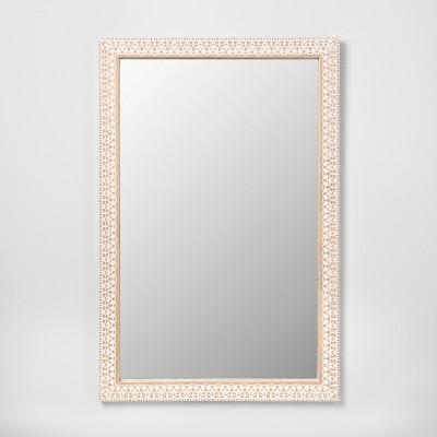 Carved Wood Decorative Wall Mirror Natural - Opalhouse™