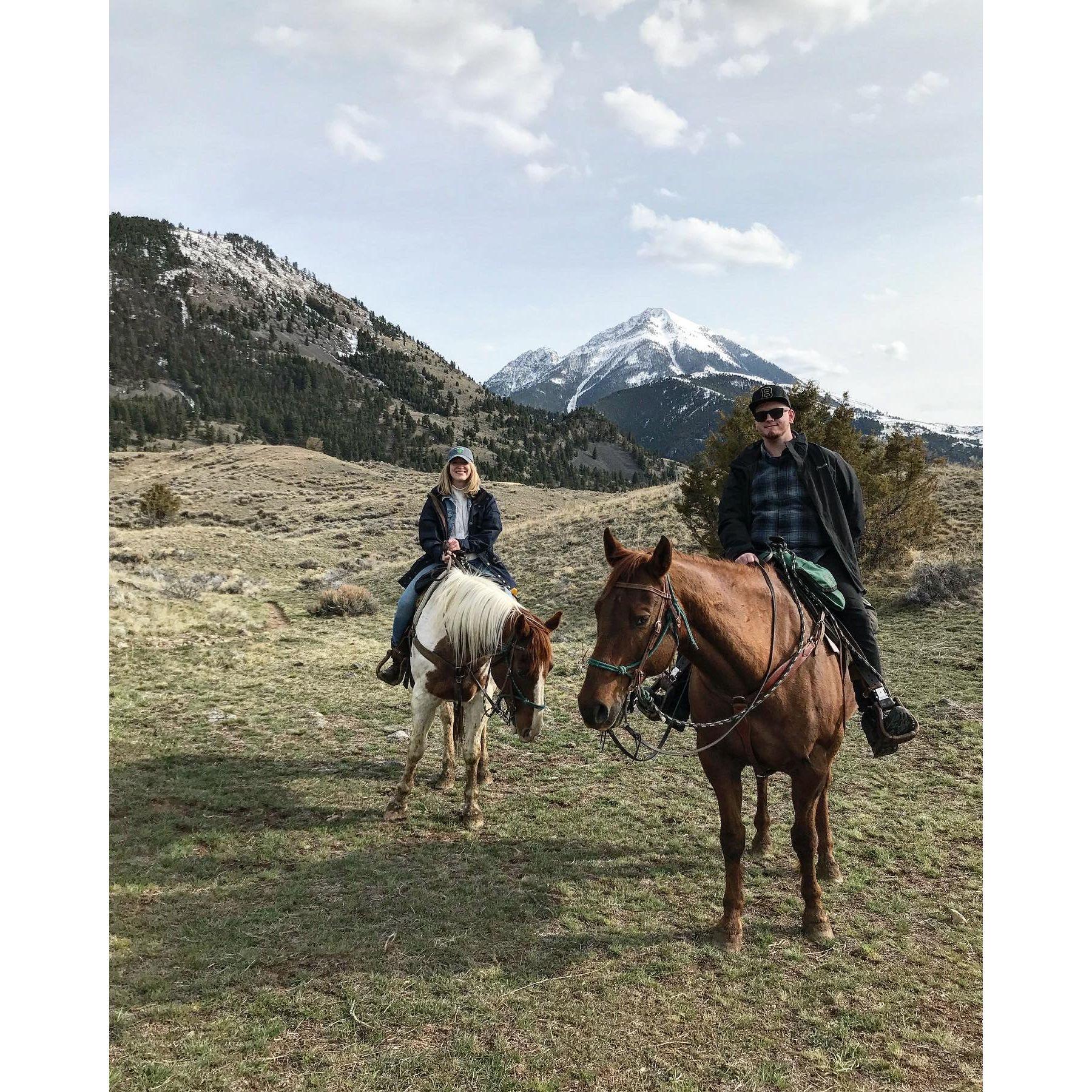 This is one of our favorite photos from our first joint birthday trip to Montana