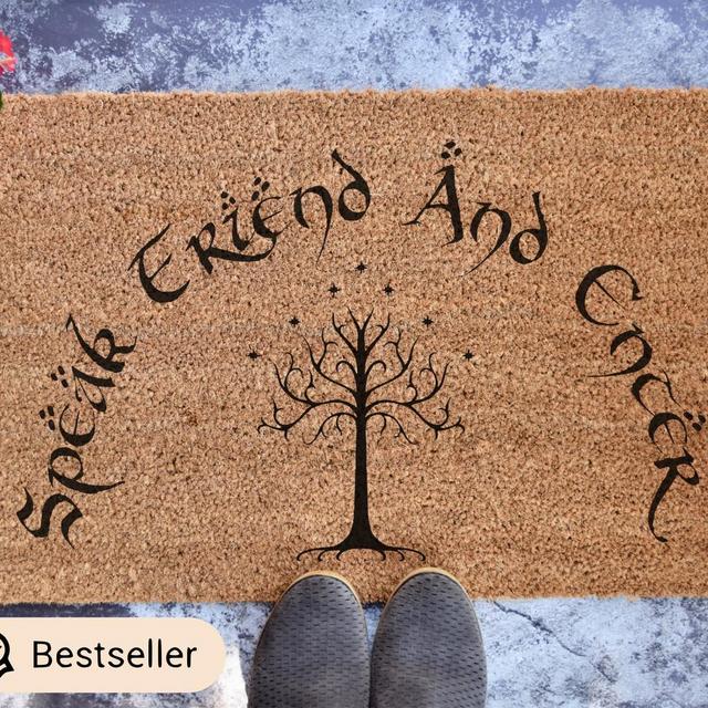 Speak Friend And Enter Door Mat - Custom Doormat - Wedding Gift - Housewarming Gift