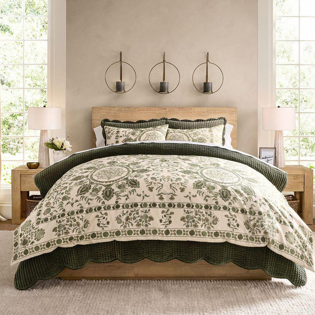 Lilah Suzani Duvet Cover, Green Multi, King/Cal. King