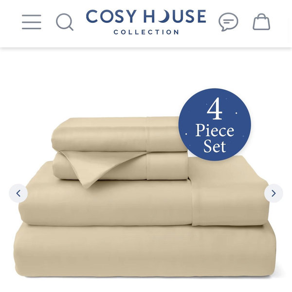 100% Bamboo Bed Sheets - King / Cream or Tan