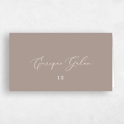 Rich Taupe, Brown Wedding Place Card - Marlow