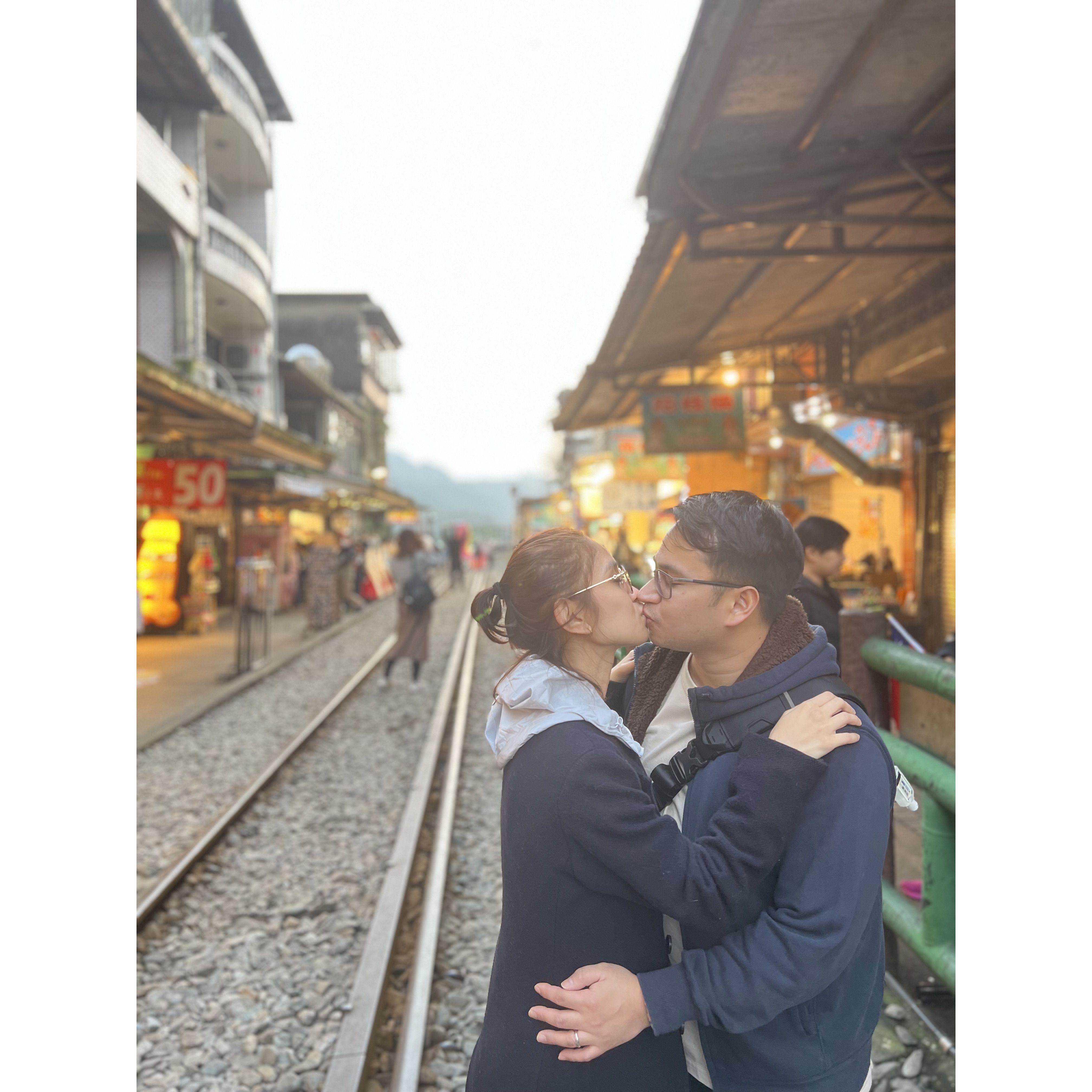 Our 4th country to visit, Taiwan. This photo was taken by a local who knows his way in this train track. One of our faves cause we feel like we were in a Kdrama. This is how we began 2024.