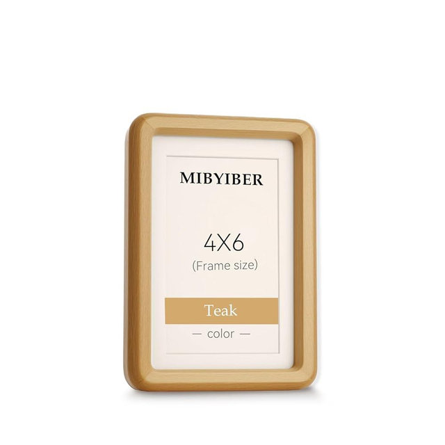 MIBYIBER 4x6 Picture Frame Wood Natural Solid Oak Photo Frames with 3x5 Mat, Handcrafted Wooden Frame for Tabletop or Wall Mounting Display