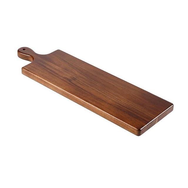 BirdRock Home 23” Acacia Wooden Cheese Serving Board with Handle - Party Charcuterie Board for Appetizers Wood Food Kitchen Platter - Bread Meat Fruit Display - Natural - Espresso