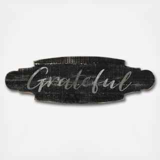 "Grateful" Wood Metal Wall Decor