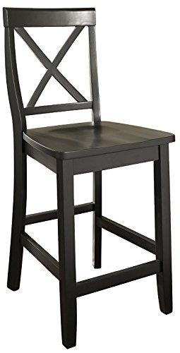 Crosley Furniture X-Back Bar Stool (Set of 2), 24-inch, Black