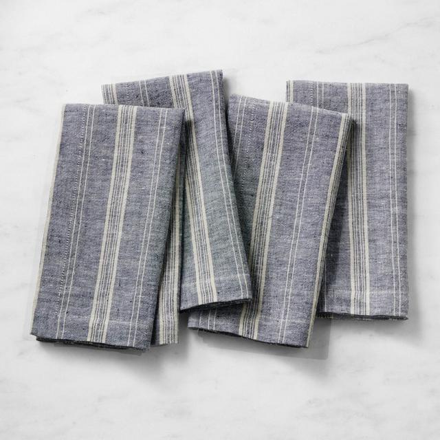 Provence Stripe Napkins, Set of 4, Navy