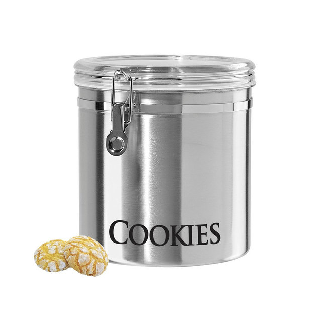 OGGI 150oz Jumbo Stainless Steel "Cookies" Clamp Canister