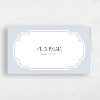 Blue Vintage Wedding Place Card - Marisol