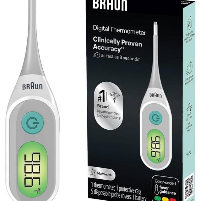 Braun Digital Thermometer, Clinically Accurate, Color Coded Fever Guidance for Baby, Toddlers, Kids & Adults, Oral, Rectal or Underarm use, No 1 Brand Recommended by Pediatricians, FSA & HSA Eligible